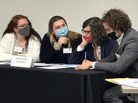 students competing at the Ethics Bowl