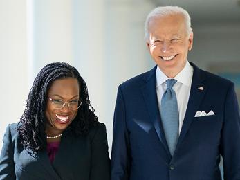 Ketanji Brown and Joe Biden