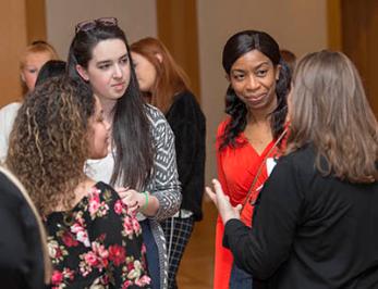 social work students talking