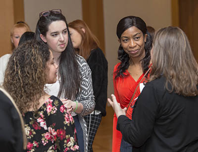 social work students talking
