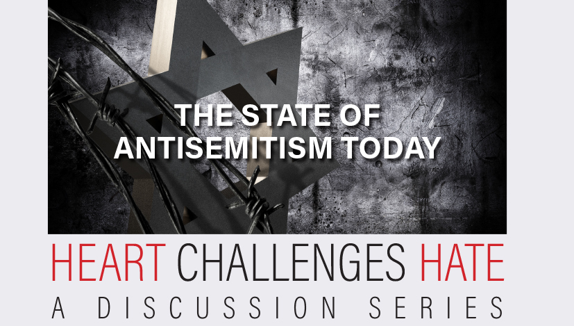 Heart Challenges Hate poster showing Star of David with text