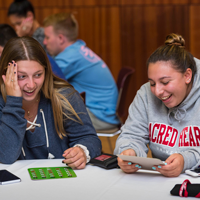 Students playing bingo