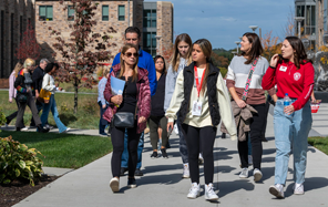 Families on a campus tour