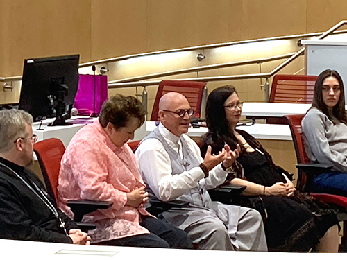 a panel of speakers