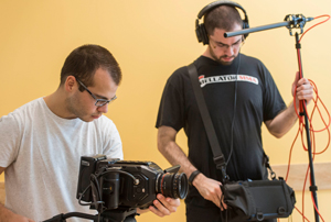 Students Using Film Equipment