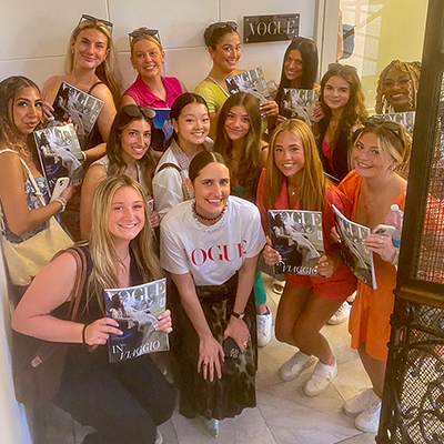 college students visit the offices of Vogue Italia