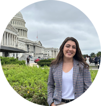 Lydia Reppucci in front of Capital Building