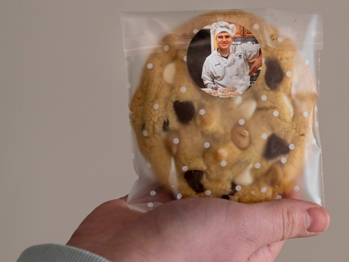 Hand holding a cookie