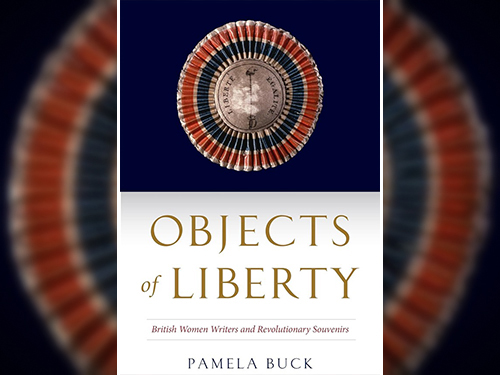 Book cover of Objects of Liberty by Pamela Buck showing text and an antique American medal