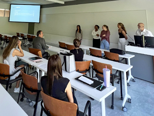 Students presenting in class