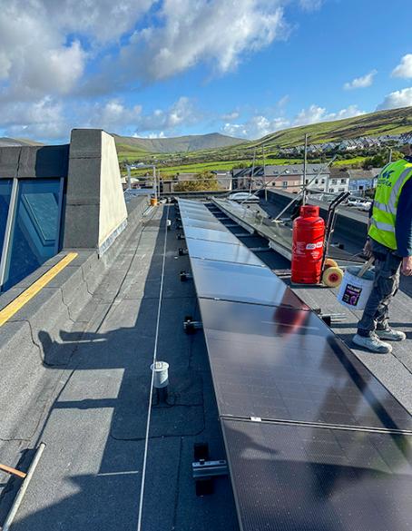 solar panels on a building in Ireland
