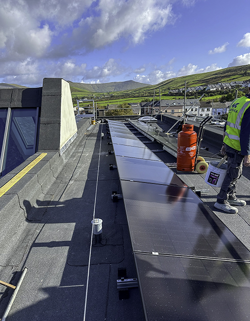 solar panels on a building in Ireland