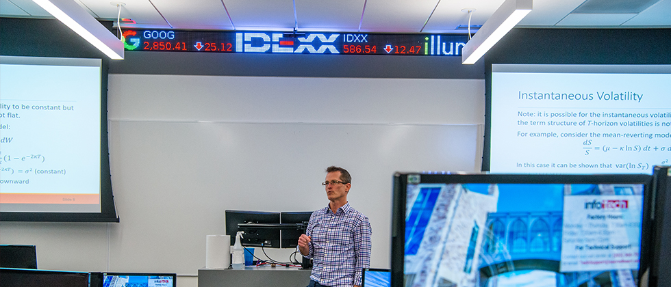 Professor teaching in business class