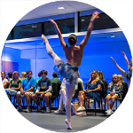 Ballerina dancing in front of an audience
