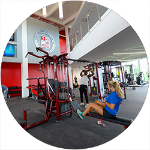 person working out in a fitness facility