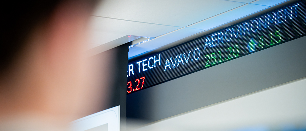 Stock market ticker tape