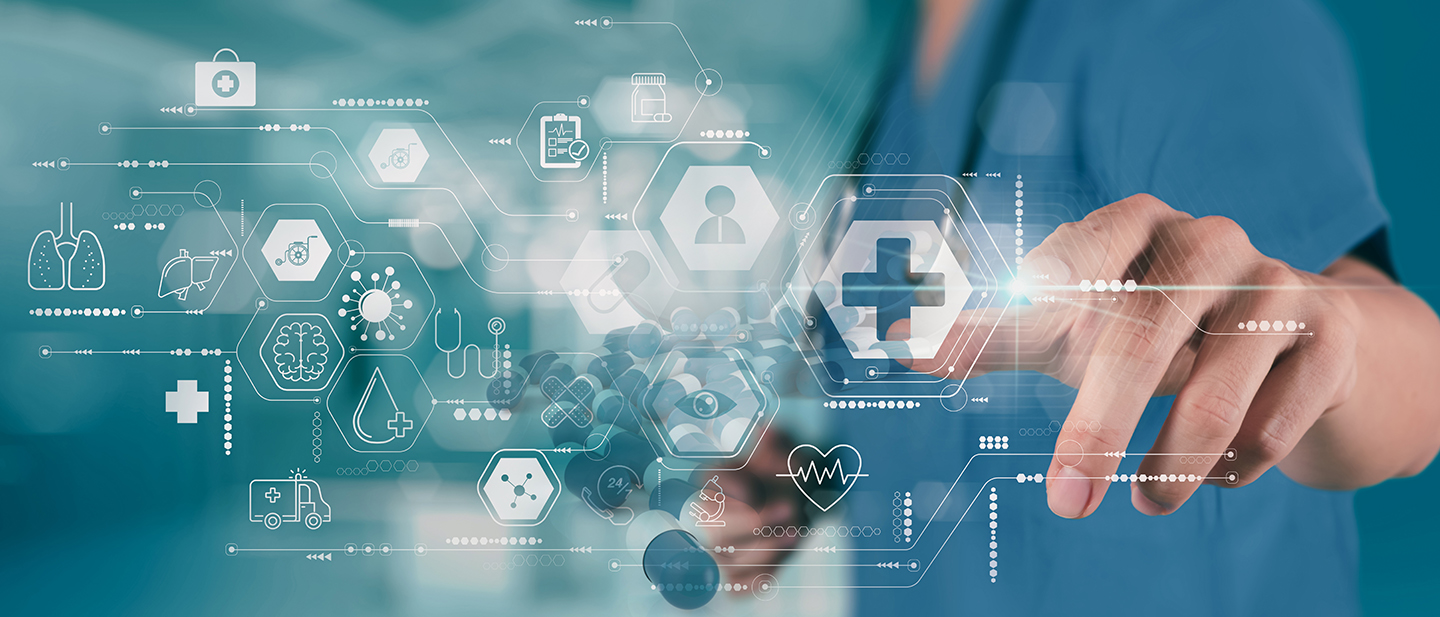 Illustration of health data symbols
