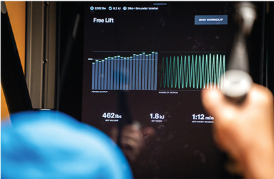 Data screen from an exercise machine