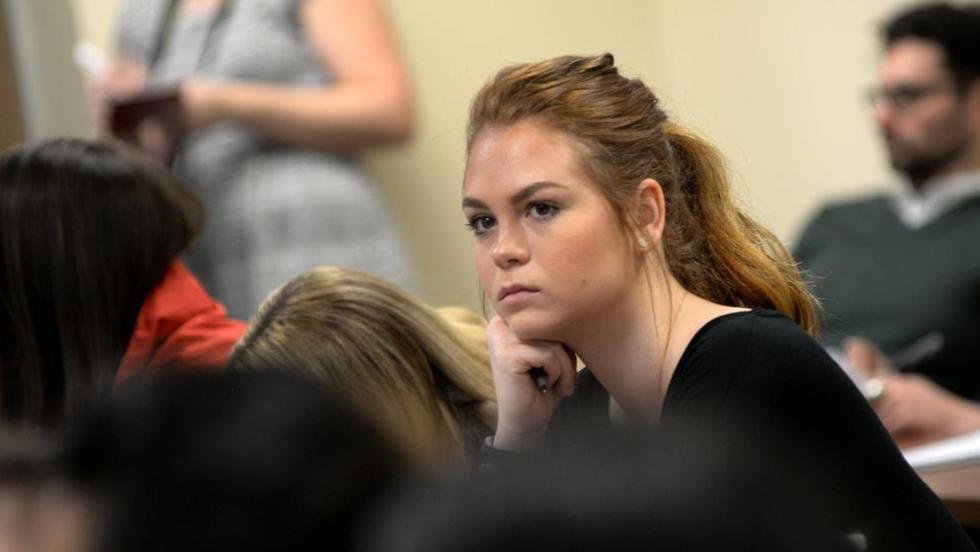 Student listening in class