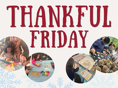 thankful friday with photos of children doing arts and crafts