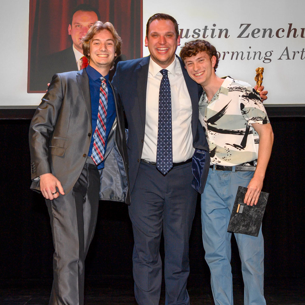 Staff member receiving award