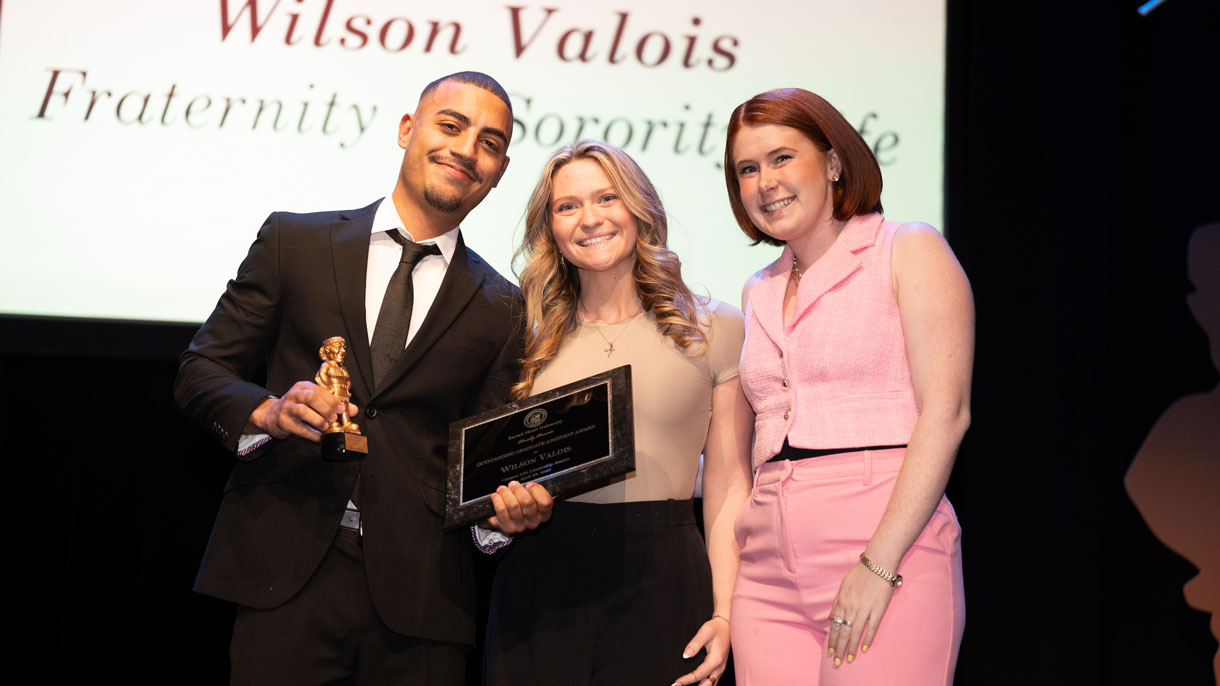 Employee receiving award