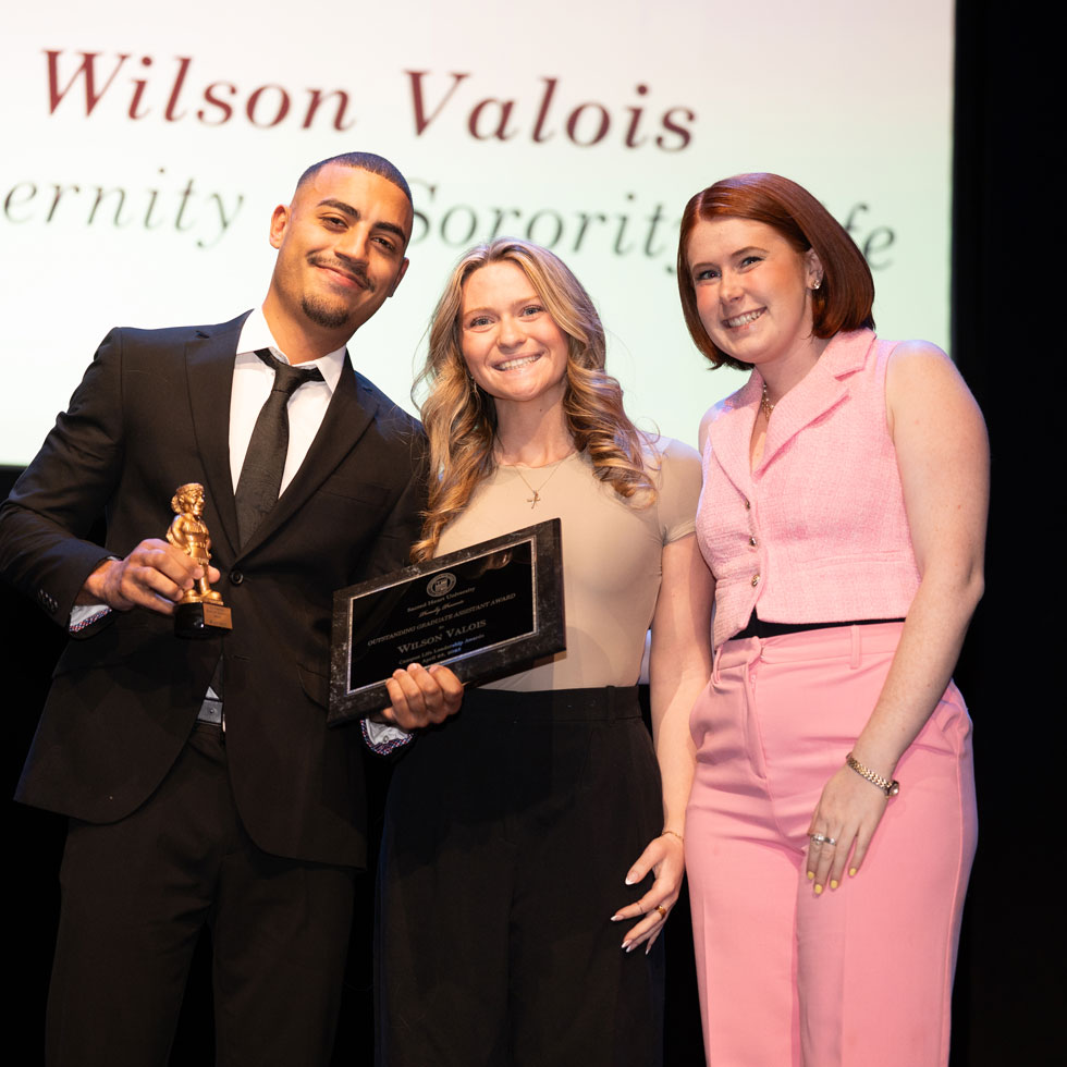 Employee receiving award