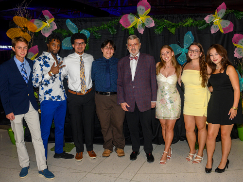 group photo of people at a dance