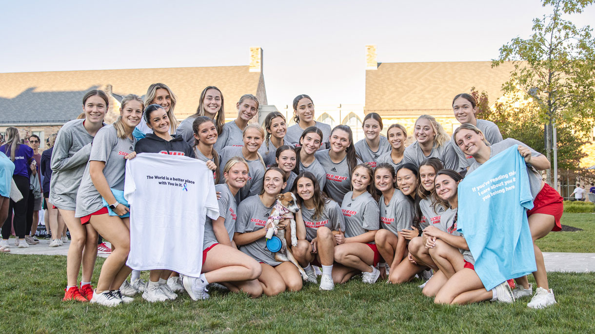 Cheerleading team at Prevention Walk