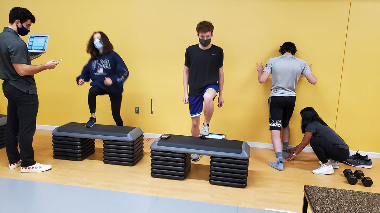 SHU well students in the Pioneer Performance Lab