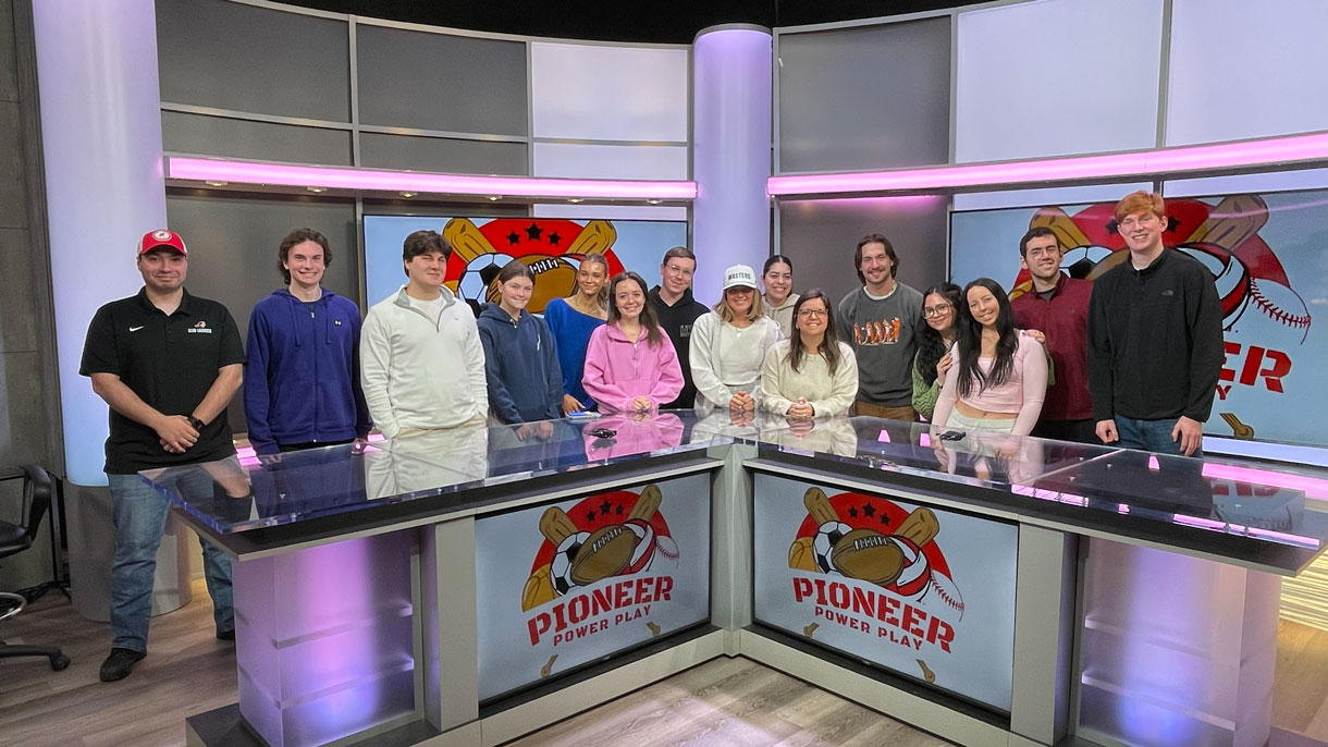 Students on the set of Pioneer Power Play