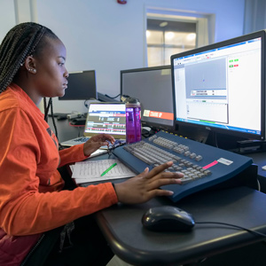 Student working on computer