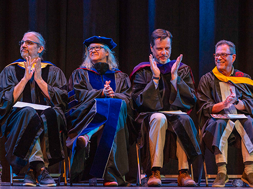 professors in academic regalia