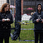 students flying drones