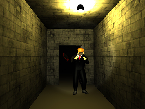 figure in a dark room