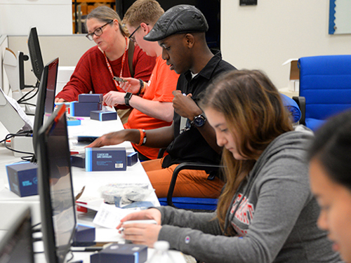 Students in SHU MakerSpace