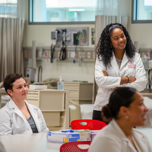 Students in nursing lab