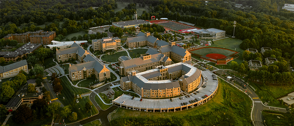 Aerial view of Pioneer Village at Sacred Heart University