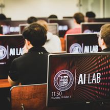 Students in AI computer lab
