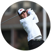 Man swinging golf club