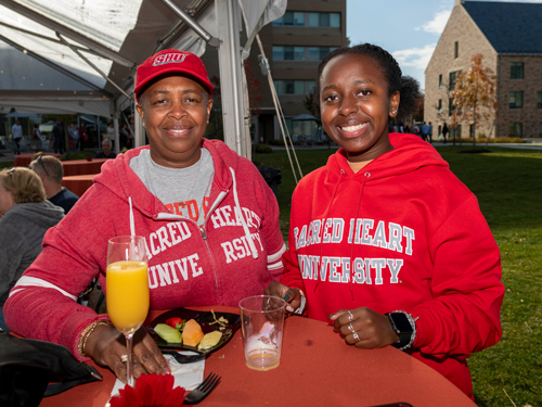 Student & Mother at President's Breakfast