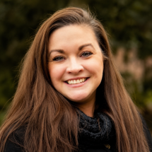 Woman smiling in scarf