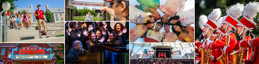 collage of various events at Sacred Heart University